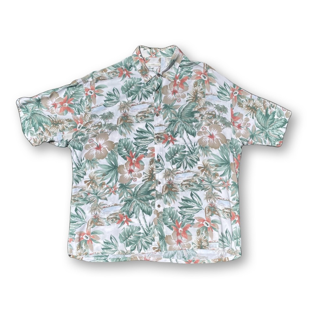 Beige Hawaiian Button Down Shirt by Moda Campia Moda Size XXL